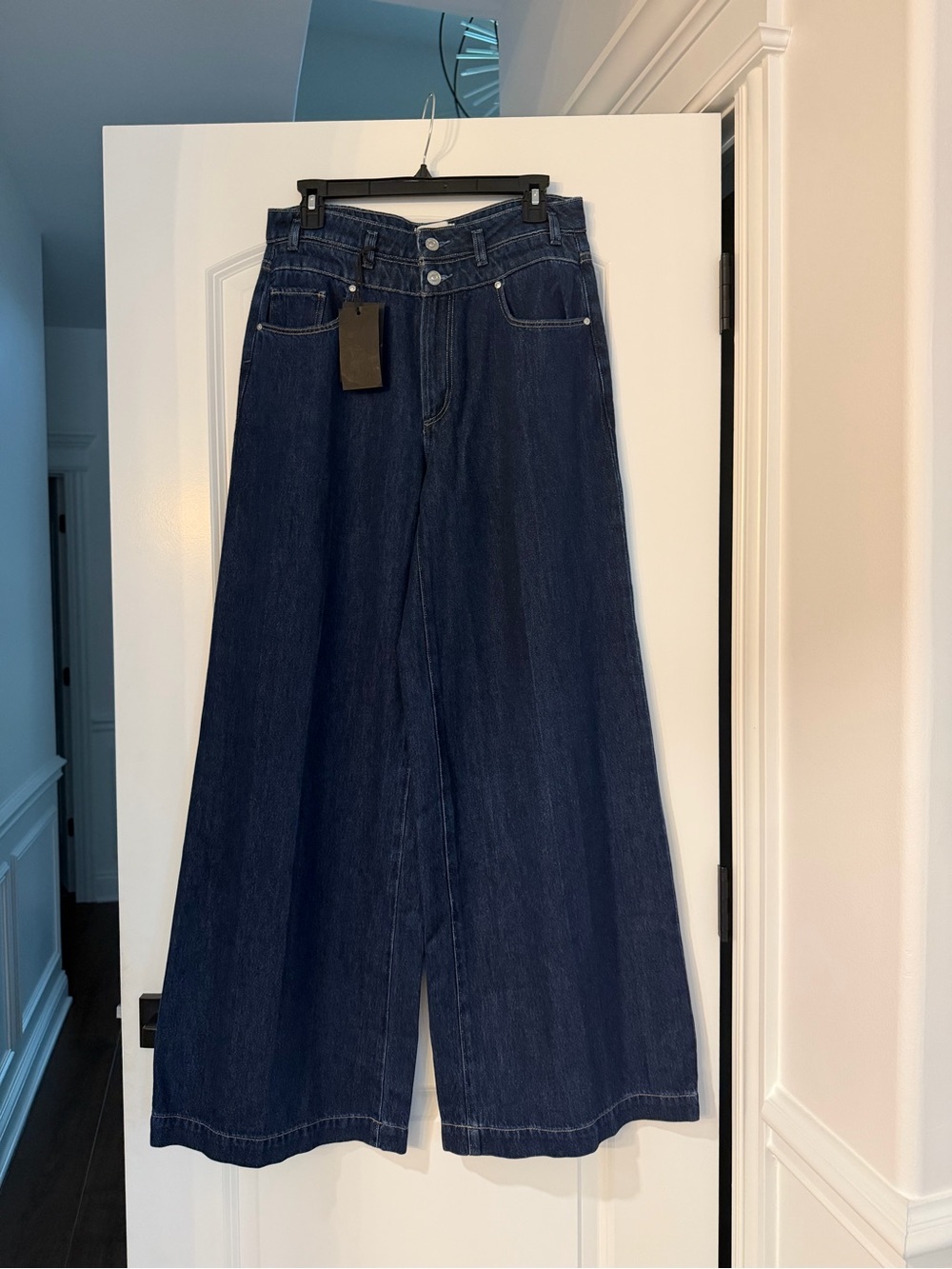 PAIGE Portia Double Waistband Wide Leg Jeans - Picture 3 of 6